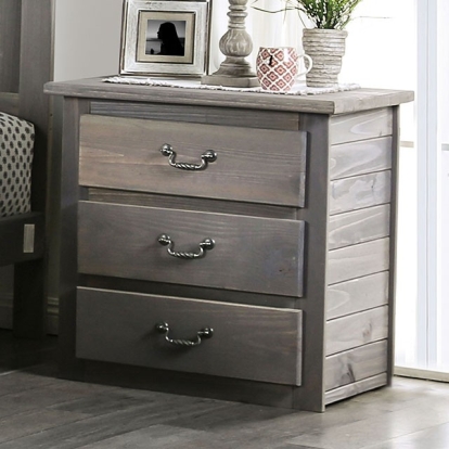 Furniture Of America Rockwall Rustic Weathered Gray Night Stand Model AM7973N