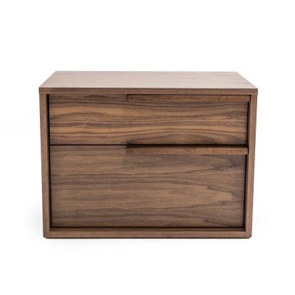 Modrest Amberlie Modern Walnut Nightstand Brown Nightstand 78842 VGMABR-96-WAL-NS
