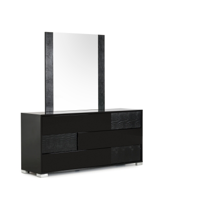 Modrest Monza Italian Modern Black Mirror Black Dresser 17500 VGACANCONA-MIR-BLK