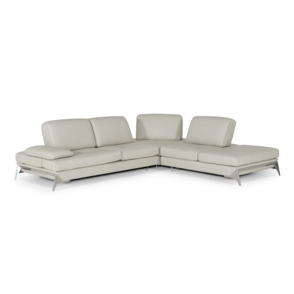 Lamod Italia Andrea Modern Grey Leather Sectional Sofa Grey Sectional Sofa 77551 VGNTANDREA-GRY-SECT