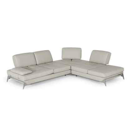 Lamod Italia Andrea Modern Grey Leather Sectional Sofa Grey Sectional Sofa 77551 VGNTANDREA-GRY-SECT