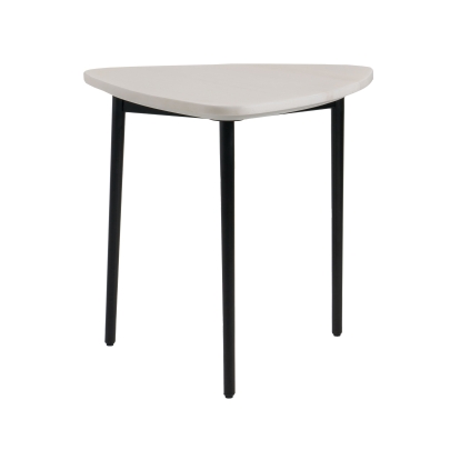 Modrest Andros White Marble + Black Metal End Table White End Table 79105 VGGMM-ET-1582-WHT-ET