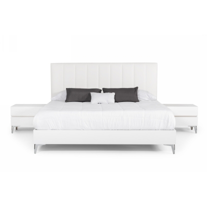 Nova Domus Angela Italian Modern White Eco Leather 4-Piece Bedroom Set White Bedroom Set 85593|85594 VGACANGELA-4PC-SET