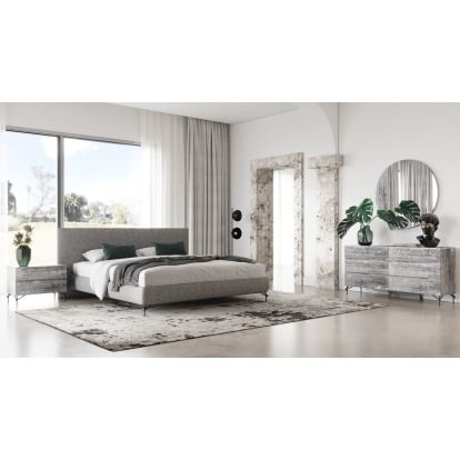 LA Furniture Queen Aria Italian Modern Multi Grey 4-Piece Bedroom Set VGAC-ARIA-BED-4PC-SET-Q Contemporary Style by Vig Furnitrue Number 85613 Catch Home Goods