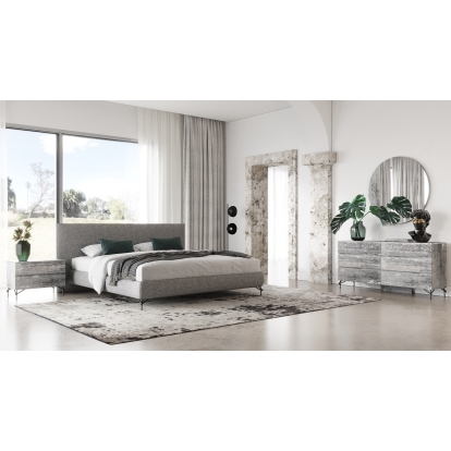 Nova Domus Aria Italian Modern Multi Grey 4-Piece Bedroom Set Grey Bedroom Set 85613|85614 VGAC-ARIA-BED-4PC-SET