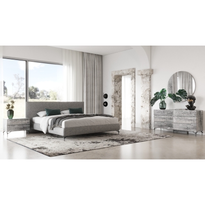 Nova Domus Aria Italian Modern Grey Fabric Bed Gray/Grey Bed 80035|79611 VGAC-ARIA-BED