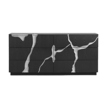 LA Furniture Aspen Modern Matte Brown Ash & Silver Dresser VGVCJ1801-DRS Contemporary Style by Vig Furnitrue Number 81181 Catch Home Goods