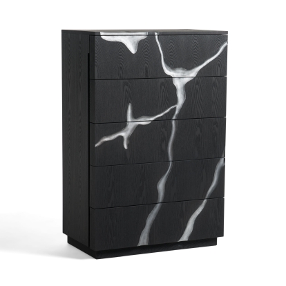 LA Furniture Aspen Modern Matte Brown Ash & Silver Chest VGVCJ1801-5H Contemporary Style by Vig Furnitrue Number 81183 Catch Home Goods