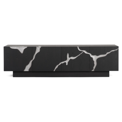 Modrest Aspen Modern Matte Brown Ash & Silver TV Stand Brown TV Stand 81192 VGVCTV1801-BRN