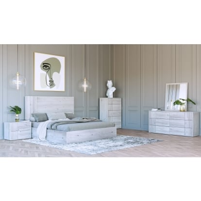 LA Furniture Eastern King Asus Modern Italian White 4-Piece Bedroom Set VGACASUS-WHT-4PC-SET-EK Contemporary Style by Vig Furnitrue Number 85618 Catch Home Goods