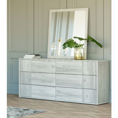 Nova Domus Asus Modern Italian Dresser & Mirror Set White Dresser 78409 VGACASUS-DRS-MIR-WHT