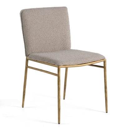 Modrest Atlanta Modern Beige Fabric & Brass Dining Chair Beige Dining Chair 81800 VGMY-3739-BGE
