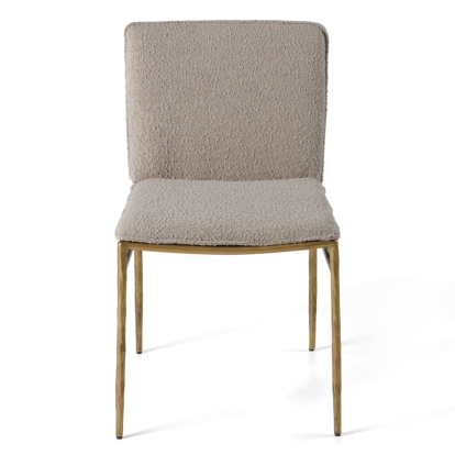 Modrest Atlanta Modern Beige Fabric & Brass Dining Chair Beige Dining Chair 81800 VGMY-3739-BGE