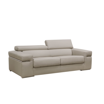 Divani Casa Atlantis Modern Light Grey Bonded Leather Sofa Grey Sofa 72291 VGEV8020-GRY-SOFA
