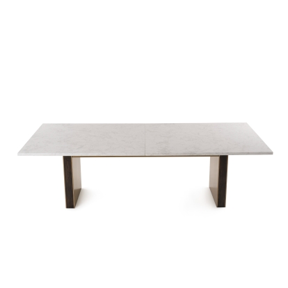 Modrest Auer White Marble & Gold Dining Table White Dining Table 79738 VGGM-DT-VALDERA-DT