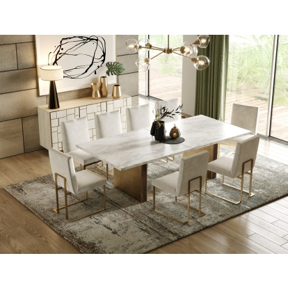 Modrest Auer Mid-Century Modern Cream Ash + Gold Buffet Cream Buffet 81021 VGGMW-1603A-CRM