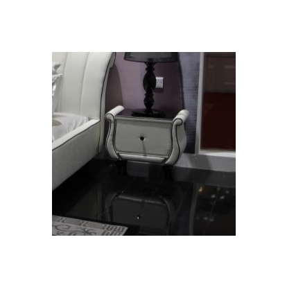 Auspicious Transitional White Nightstand White Nightstand 14431 VGSLE-AUSPICIOUS-NS