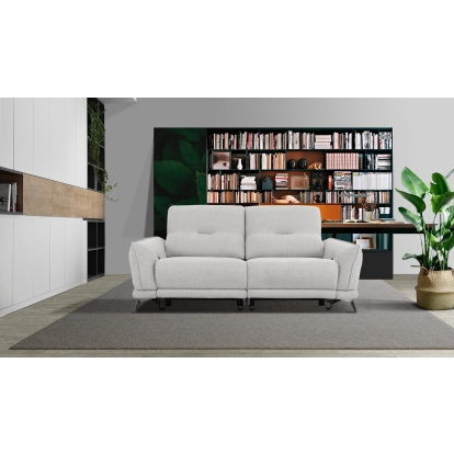 Divani Casa Austria Modern Grey Fabric Loveseat with Electric Recliners Grey Sofa 78712 VGKNE9178-GRY-3S