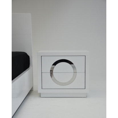 Ovidius Armani Xavira Modern White Gloss Nightstand White Nightstand 12615 VGUNAA318-59