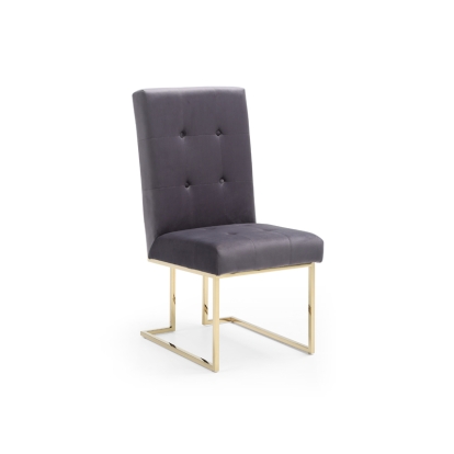 LA Furniture Legend Modern Grey Fabric & Gold Dining Chair (Set of 2) VGVCB012-GRYGLD Contemporary Style by Vig Furnitrue Number 75024Z Catch Home Goods