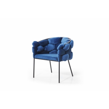 Modrest Debra Modern Blue Fabric Dining Chair Blue Dining Chair 73974 VGVCB202-BLU