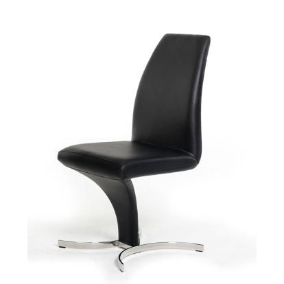 Nix Modern Black Leatherette Dining Chair (Set of 2) Black Dining Chair 15956Z VGVCB8348-BLK