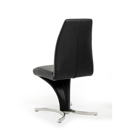 Nix Modern Black Leatherette Dining Chair (Set of 2) Black Dining Chair 15956Z VGVCB8348-BLK