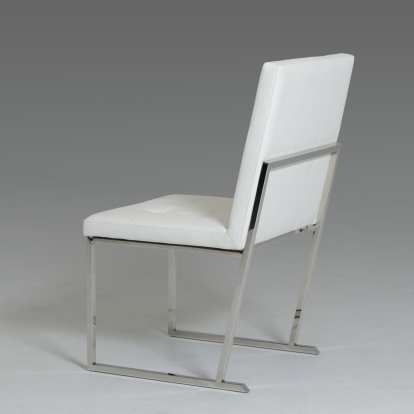 Click Modern White Leatherette Dining Chair (Set of 2) White Dining Chair 17287Z VGVCB808-WHT