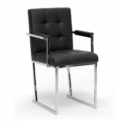 LA Furniture Click Modern Black Leatherette Dining Arm Chair VGVCB808A-BLK Contemporary Style by Vig Furnitrue Number 16964 Catch Home Goods