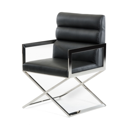 Modrest Capra Modern Black Leatherette Dining Chair Black Dining Chair 16962 VGVCB8108VG-BLK