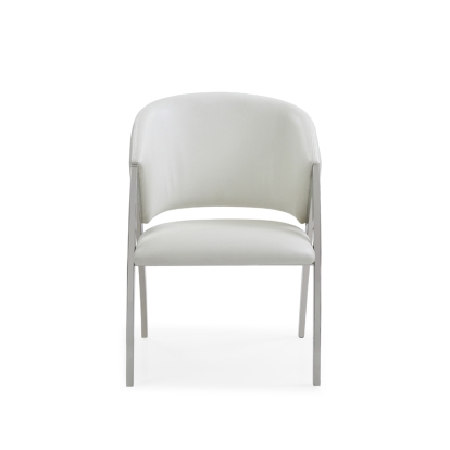 Modrest Rabia Modern White Leatherette Accent Chair White Lounge Chair 73786 VGVCB899A-WHT