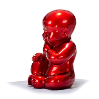 XD00584 Modern Red Baby Sitting Sculpture Red Sculpture 15216 VGTH-XD00584-RED
