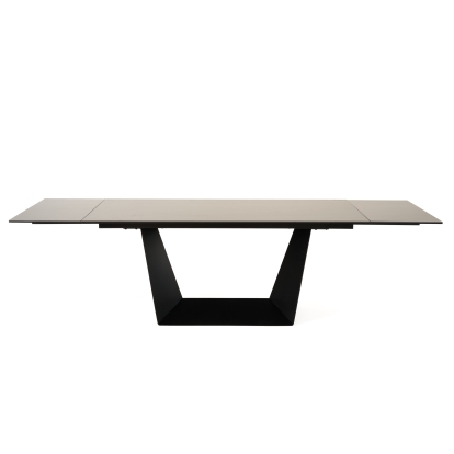 Modrest Baldwin Modern Black Ceramic & Black Metal Extendable Dining Table Black Dining Table 81689 VGNS-GD8684-CB-BLK