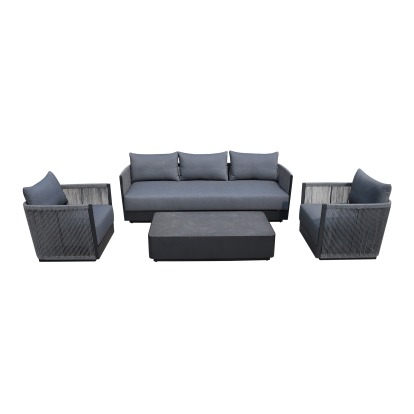 Renava Bali Outdoor Black and Grey Sofa Set Black Outdoor Sofa Set 80320 VGGE-P-S0392-BLK-SET