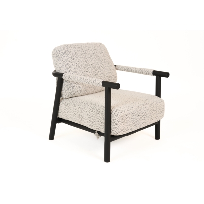 Modrest Balko Modern Grey Fabric + Black Accent Chair Grey Accent Chair 81905 VGHM-ST283-GRY