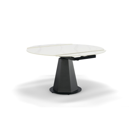 Modrest Barela Modern Black and White Ceramic Extendable 35.5"/53" Dining Table White Dining Table 80287 VGYF-DT8949-BLK-DT