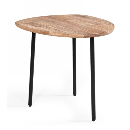 Modrest Barnum Industrial White Washed Oak and Black Iron End Table White End Table 76707 VGAFSH17-ST1