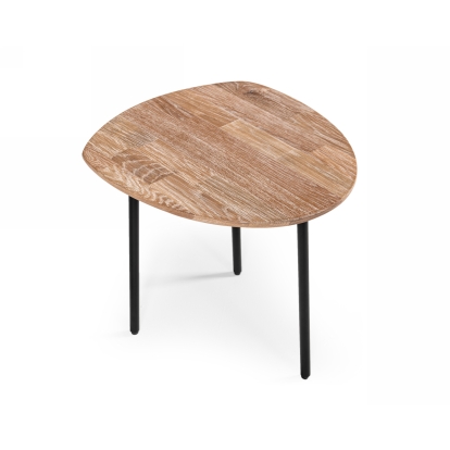 Modrest Barnum Industrial White Washed Oak and Black Iron End Table White End Table 76707 VGAFSH17-ST1