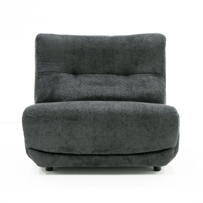 Divani Casa Basil Modern Dark Grey Fabric Large Electric Recliner Chair Dark Grey Accent Chair 80837 VGSX-22056-RCLNR-LRG-EMBONY