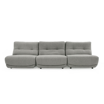 Divani Casa Basil Modern Grey Fabric Large Sofa With 3 Electric Recliners Grey Sofa 81327 VGSX-BASIL-GRY-3PC