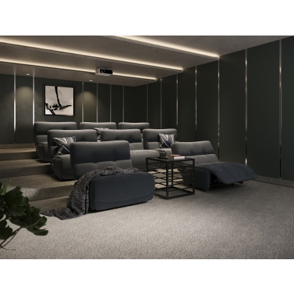 Divani Casa Basil Modern Dark Grey Fabric Large Electric Recliner Chair Dark Grey Accent Chair 80837 VGSX-22056-RCLNR-LRG-EMBONY