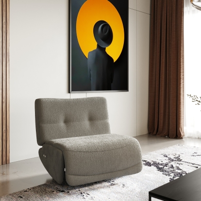 Divani Casa Basil Modern Grey Fabric Small Electric Recliner Chair Grey Lounge Chair 80859 VGSX-22056-RCLNR-SML-SLATE