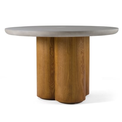 LA Furniture Bateman Modern Faux Concrete + Walnut Round Dining Table VGMC-GF-1C009 Contemporary Style by Vig Furnitrue Number 81550 Catch Home Goods