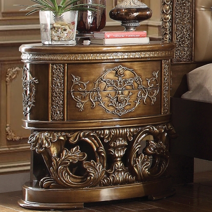ACME Constantine Brown & Gold Nightstand Model BD00472