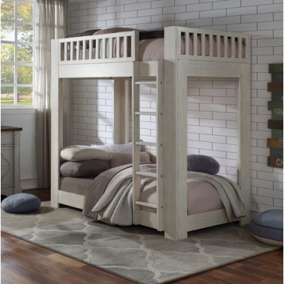 ACME Cedro Weathered White Bunk Bed (Twin | Twin)Model BD00612