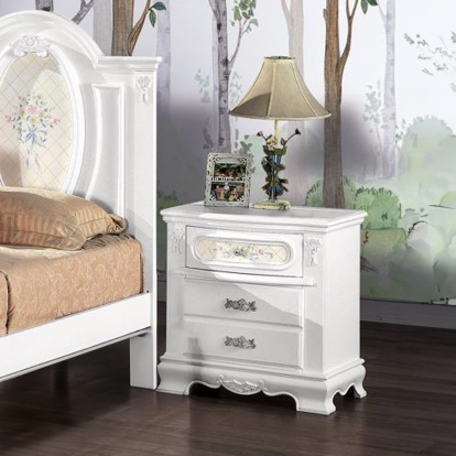 ACME Flora White Nightstand Model BD01639