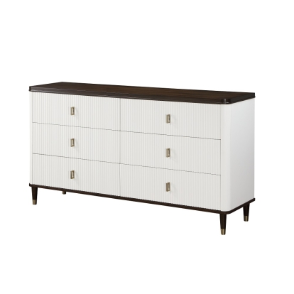 ACME Carena White & Walnut Dresser with Jewelry Tray Model BD02030