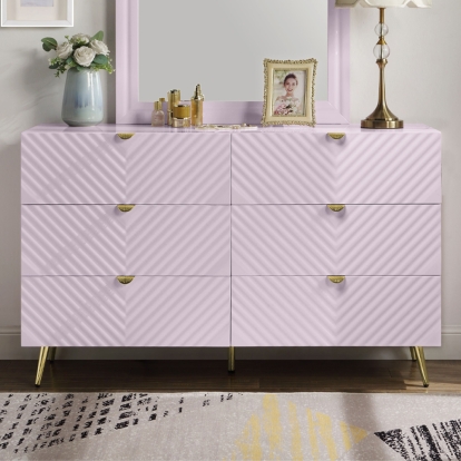 ACME Gaines Pink High Gloss Dresser Model BD02665