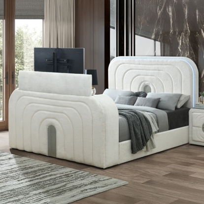 Acme Shelyn Queen Bed with LED, TV Cabinet, Fireplace & Bluetooth Model BD04752Q