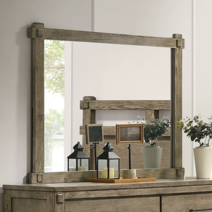 ACME Colton Antique White Oak Mirror Model BD05294